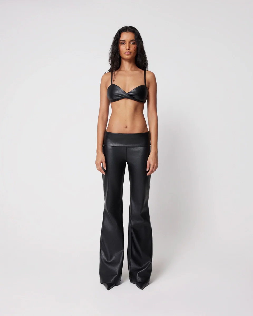 Fold Over Leather Pants