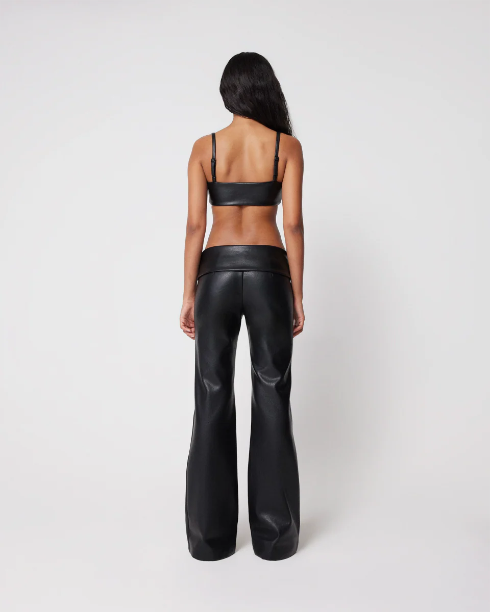 Fold Over Leather Pants