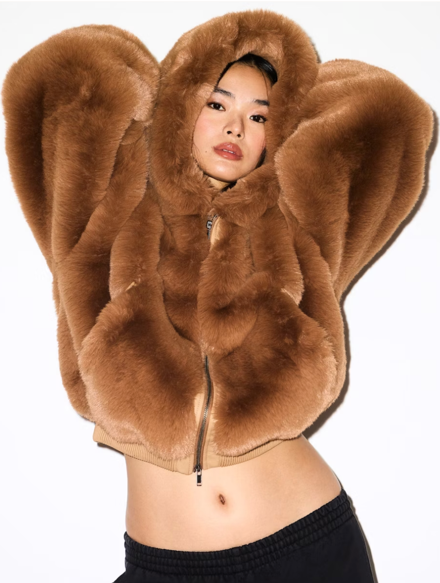 Coffee Fur Zip Jacket